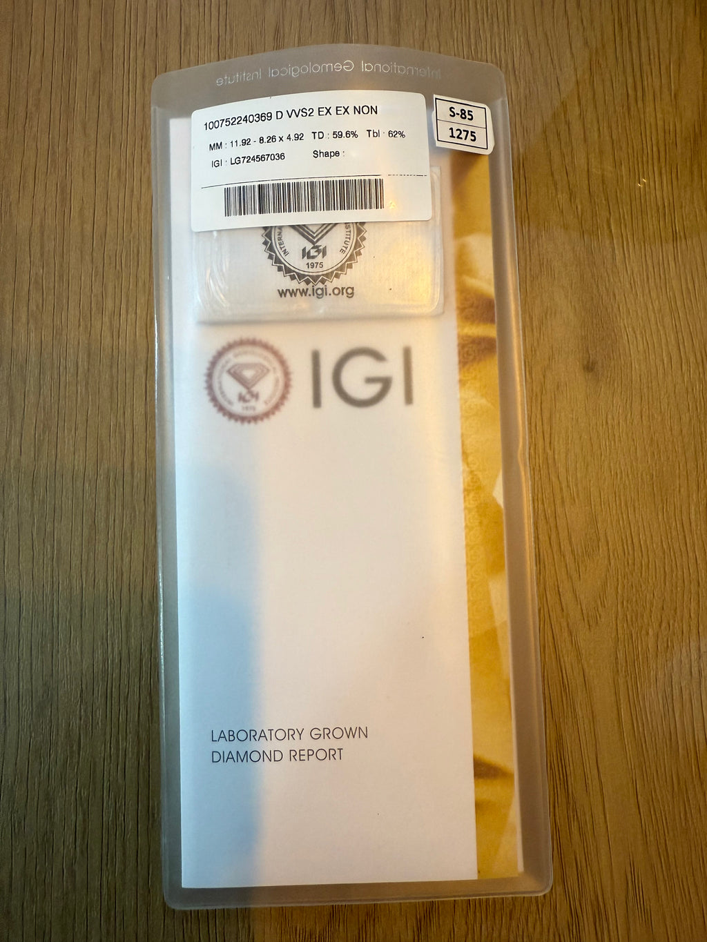 1.05 Carat Round VVS2 Color-D Ideal-Cut Diamond (IGI#671489260)